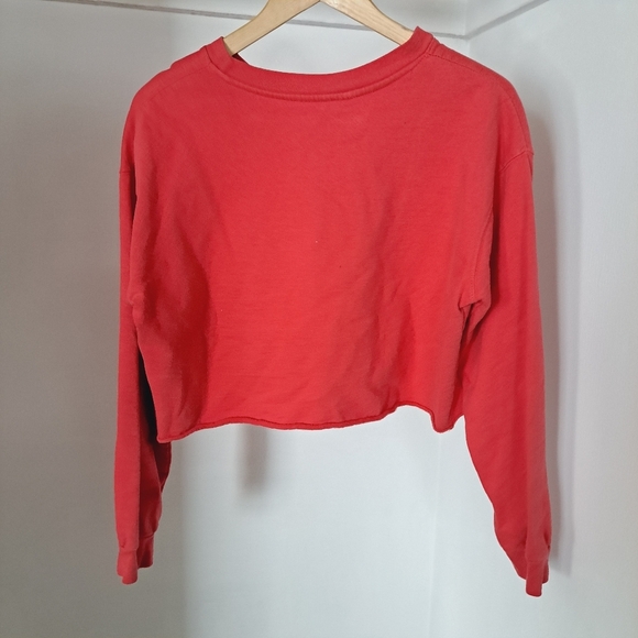 Freeze | Red & yellow preppy cropped womens sweater "dear Sunday" - Picture 6 of 9